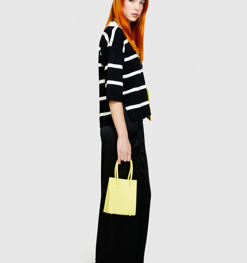 Satin pants - women's palazzo trousers - Black | Sisley image number 2